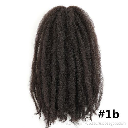 100% Kanekalon 60G 18 Inch Folded 48 Strands Wholesale Long Crochet Afro Curl Marley Hair Kinky Synthetic Braid Braiding Hair